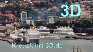 3DVideo AIDAsol trifft Costa Serena und Costa neo Romantica erst bei Teneriffa dann bei Madeira [upl. by Ettegroeg]