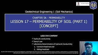 Geotechnical Engg 1 Soil Mechanics  Permeability of Soil Part 1 Concept [upl. by Nareik]