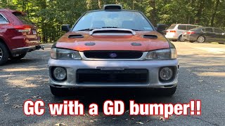 Installing A Subaru WRX Bugeye Bumper On My Impreza GC8  Pt2 [upl. by Ihsoyim]