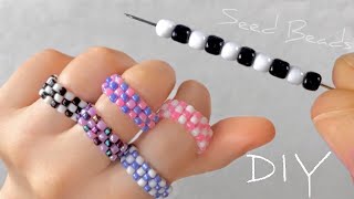 Simple Beaded Rings Tutorial How to Make Easy Beaded Rings PandaHallSelected [upl. by Alliuqa791]