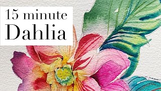 Loose Watercolor Flowers Tutorial  Dahlias [upl. by Ahsakal]