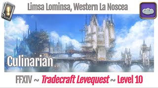 FFXIV Culinarian Leves Level 10  Limsa Lominsa Western La Noscea  A Realm Reborn [upl. by Seldan22]