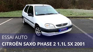 ESSAI CITROËN SAXO PHASE 2 11L SX 2001 [upl. by Idet153]