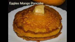 Eggless Pancake recipe with Mango  Summer special Mango Pancake  Madraasi [upl. by Acirdna]