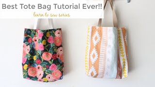 The Perfect Tote Bag Tutorial  Learn to Sew Series [upl. by Jolanta965]