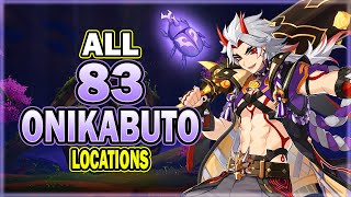 All 83 Onikabuto Locations  Efficient Farming Route  Itto amp Heizou Ascension Material  Genshin [upl. by Jovitah]