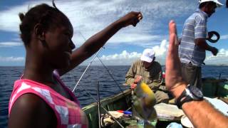 Pêche aux poissons de corails dans la mer des Caraibes en République Dominicaine [upl. by Cirted]