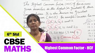 6th Std CBSE Maths Syllabus  Highest Common Factor  HCF  CBSE Maths Part  69 [upl. by Chun206]