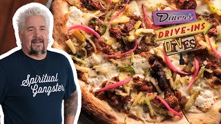 Guy Fieri Eats Heavenly Pizza in a Church  Diners DriveIns and Dives  Food Network [upl. by Pheni]