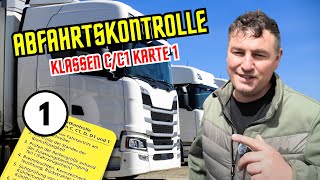 Abfahrkontrolle Karte 1 LKWKlasse CC1 Führerscheinprüfung [upl. by Mozelle]