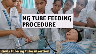 nasogastric tube feeding nursing procedureryles tube procedure in hindi [upl. by Abigael]