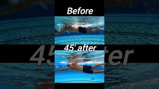 Catch beforeafter in 45 minutes Yohann swimming freestyleswimming freestylestroke [upl. by Droffats]