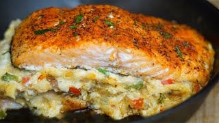 The Best Stuffed Salmon Recipe Easy Salmon Recipe [upl. by Bocaj]