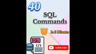 40 SQL COMMANDS  IN JUST 3 MINS [upl. by Enneiviv]