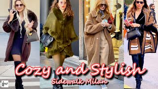 6°C Cozy and Stylish Milanese Outfit  Authentic and Class Italian Looks  Streetstyle Fashion Milan [upl. by Esiouqrut]