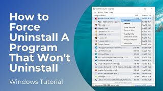 How to Force Uninstall A Program That Wont Uninstall in Windows 10 [upl. by Kruger570]