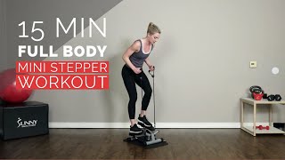 15 Minute Full Body Mini Stepper with Bands Workout [upl. by Assek]