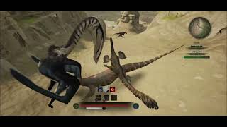 Megalania Massacre  Path Of Titans Struthiomimus Combat [upl. by Fusuy223]