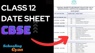 CBSE Class 12 DatesheetClass 12 Board Schooling gyan [upl. by Bridgid]