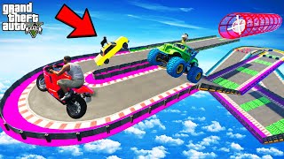 FRANKLIN TRIED IMPOSSIBLE ZIGZAG CURVY ROAD JUMP PARKOUR CHALLENGE GTA 5  SHINCHAN and CHOP [upl. by Sager]