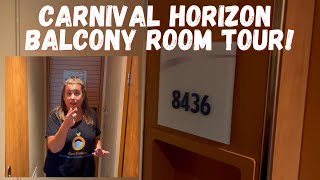 CARNIVAL HORIZON FULL BALCONY ROOM TOUR  CABIN 8436 carnival carnivalcruise2022 balcony [upl. by Wilhide151]