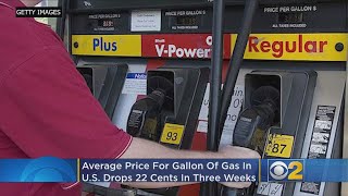 Average US Price Of Gas Drops 22 Cents Per Gallon To 251 [upl. by Naivad]