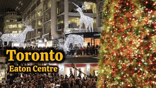 Lighting of the Tallest Indoor Christmas Tree at Toronto Eaton Centre 2024 🇨🇦 [upl. by Notsniw]