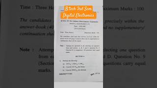 Digital Electronics 👍 BtechBCA 3rd Sem Examination engineering viral previousyearquestions [upl. by Nayk]