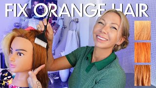 how to fix orange hair from bleaching  2024 [upl. by Adnirual]