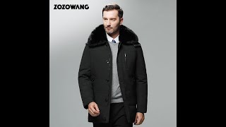 ZOZOWANG Brand Top Quality Mens Down Jackets 2020 New Winter Casual Warm 90 White Duck Down Coats [upl. by Olimpia593]