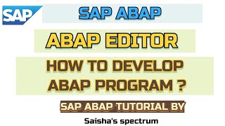 How to develop ABAP program  SAP ABAP Editor [upl. by Most]