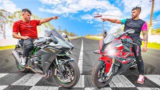 A DISPUTA DO SECULO BMW S1000RR VS MINHA KAWASAKI H2 [upl. by Sirraj]