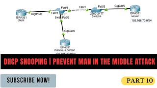 DHCP Snooping  Prevent Man in the middle attack  Router on a stick [upl. by Staw153]