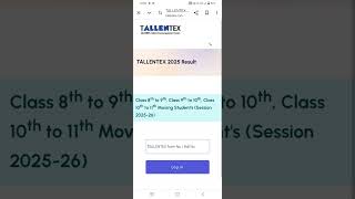 TALLENTEX Class 8 Result out 2025 [upl. by Abehshtab]