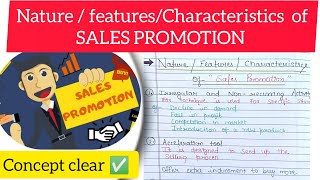 Nature Features  Characteristics of sales promotion bba mba [upl. by Fairman]