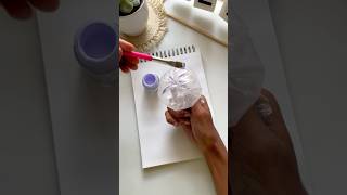 Easy flower painting with plastic covers 🌸✨ Art beats [upl. by Sherburne]