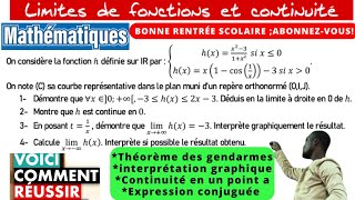 Leçon 1 exoThéorème des gendarmesLimite et continuité en aBijection et interprétation graphique [upl. by Brufsky]