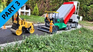 Road construction Asphalte layer RC finisher Voegele Compactor Loader RC scale models Part 3 [upl. by Tod]