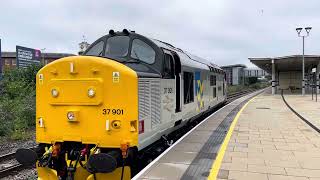 Class 37901 departs Derby on a run around to collect 37800 on 8Z66 [upl. by Madalyn]