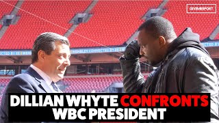 An interesting conversation between Dillian Whyte amp WBC President Mauricio Sulaiman 👀🥊 [upl. by Suoivatra820]