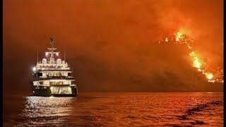 Thirteen arrested after fireworks from yacht spark forest fire on Greek island  UK News 2262024 [upl. by Clover]