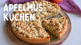 Schnellster Apfelkuchen mit Streuseln 🍎 Apfelmuskuchen Rezept 🍎 super saftig einfach amp schnell [upl. by Aidyn614]