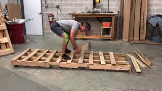 Dismantle a pallet quickly in about 3 minutes with a sledge hammer [upl. by Eiggep]