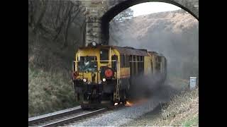 Rail grinder in action Sparks and fire everywhere Spectacular site train nymr fire whitby [upl. by Onnem]