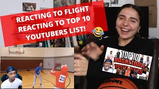 STEPHANIA REACTING TO FLIGHTREACTS REACTING TO TOP 10 BASKETBALL YOUTUBERS LIST [upl. by Ahsieit]