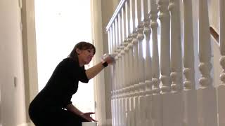 Super easy amp quick way to paint banisters [upl. by Saylor327]