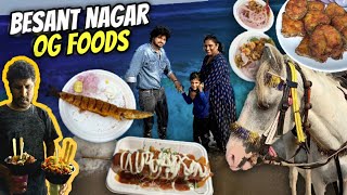 Besant Nagar Beach OG Foods  Food Review  Tourist Spots In Chennai  Tamil Family Vlog  Kimchi [upl. by Auos]