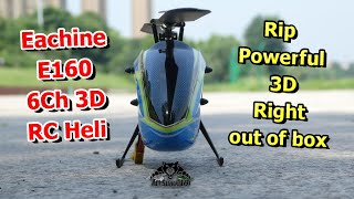 Eachine E160 3D RC helicopter RTF Review Maiden 3D Flight [upl. by Tacita]