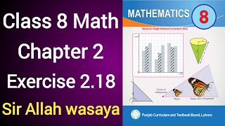 Class 8 Math New Book Chapter 2 Exercise 218  Class 8 Math New Book Unit 2 Exercise 218 [upl. by Helfant]