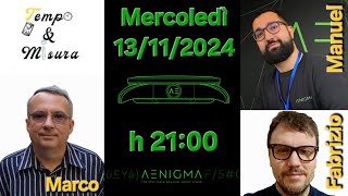 Live con Aenigma merc 13 nov “24 ore 2100 [upl. by Enerahs426]